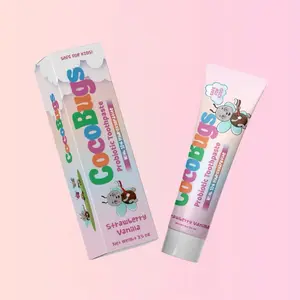 CocoBugs Strawberry Vanilla Probiotic Toothpaste - Natural Coconut Oil & Probiotics for Optimal Oral Health