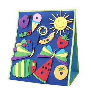 Foldable Felt Display Board, 1 Count Picture Book Teaching Story Board, Classroom Display Teaching Aids Learning Materials for Home School Office