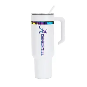48oz Alabama Crimson Tide Iridescent Anodized White Tumbler