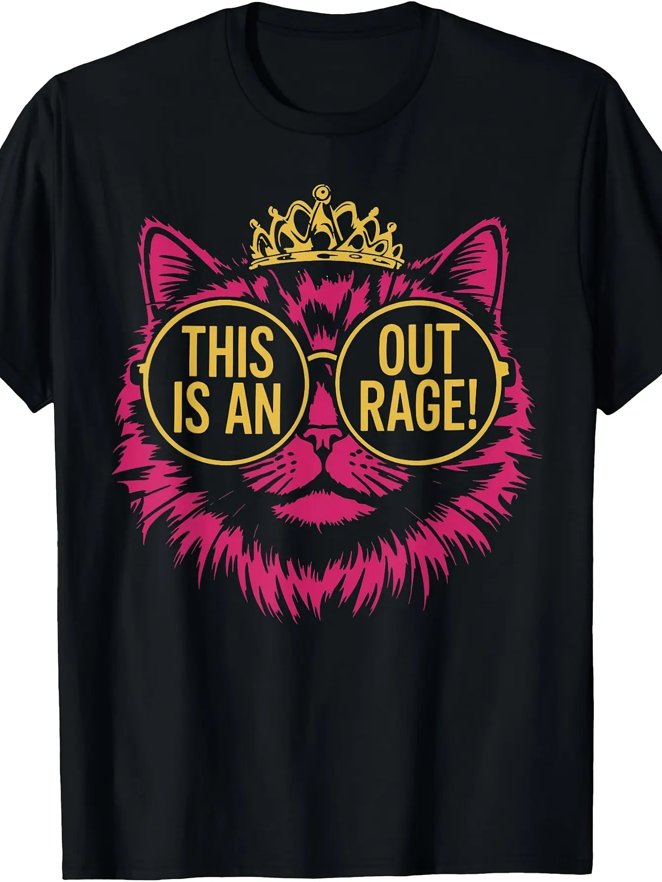 Funny Retro Princess Cat  Donut Golden T-Shirt Hum unisex soft cotton short sleeve t shirt, vintage graphic casual tee for men women teens, perfect birthday holiday gift for camping travel gym daily street casual wear