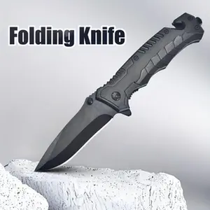 3-in-1 multi-functional folding knife, glass-breaking rescue knife for emergency situations, folding small knife for home decoration