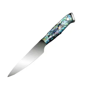 Premium Paring Knife with Abalone Shell Handle - Professional Kitchen Utility Knife Aesthetic Blade Stainless