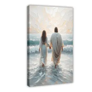 Jesus Hugging Woman Wall Art,Jesus And Girl Bible Art Pictures, Christian Bible Stories Wall Decor Painting, Religious Spirit, Faith