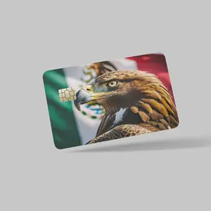 VIVA MEXICO Credit Card Skin 2-Pack Precision Cut Scratch Resistant for Mayor Cards Easy Application Stylish Protection with Eagle Design