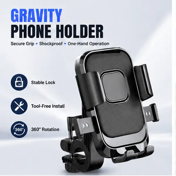 Bike  Holder, 360° Rotatable Motorcycle  Mount, Secure Handlebar Cell  Clamp for iPhone & Android magnetic