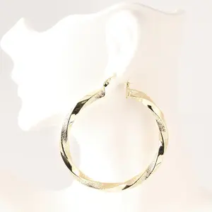 14K Gold Plated Hoop Earrings 3mm – 35mm / 45mm / 60mm Twisted Shine Hoops for Women