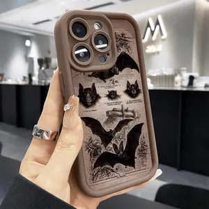 Phone Case for iPhone 16 Pro Max 15 Plus 14 13 12 11 XS XR Bat Drop Protection Shockproof Soft Silicone smartphone Cover