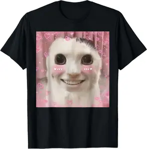 100% Cotton Printed Street-Style T-Shirt Goofy Ahh Cat Meme Dank Cursed Weirdcore Funny Dank Meme T-Shirt