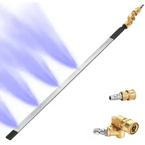 Heliwoo Portable Power Washer Wand - Stainless Steel Efficient Automotive Radiator Cleaner Tool with 2 1/4-in Quick Couplers, Copper Adapter, Universal Interface for Household Cars, Trucks, Efficient Cleaner