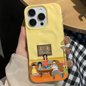 Cartoon B-Bob's Burgers Phone Case Cover Protective, Compatible with iPhone 17 16e 16 15 14 13 12 11 Pro Max Mini Air XR XS X 7 8 Plus, Soft Tpu Ripple Design