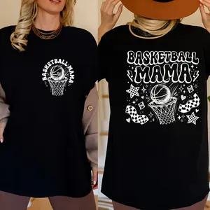 Basketball Mama Shirt: Checkered Stars Doodle Hoop Sketch Shirt