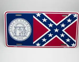 GEORGIA STATE FLAG 2001 Metal Car Novelty License Plate Auto Tag