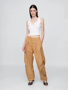 GAP Mid Rise Twill Barrel Pants