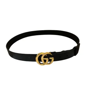 Pre-owned Gucci GG marmont black leather belt size 8534 authentic with COA