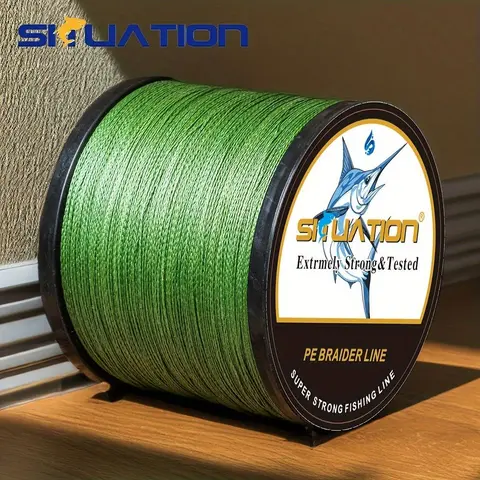 4-Strand PE Braided Fishing Line - Super Strong, Wear-Resistant, 12-100 LB Test, 300m/328yds or 500m/546yds Spool, Long Casting, Spinning Saltwater Fishing Equipment