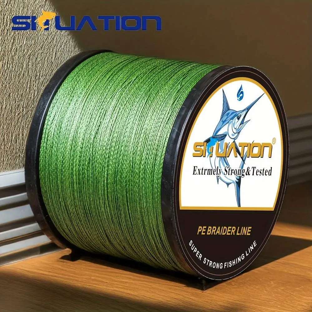 SIIUATION 300M/328YDS, 500M/546YDS, super strong fishing line, 4-strand multi wire PE wear-resistant braided wire, 12 25 40 60 80 100 LB smooth long c