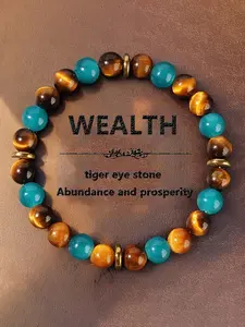 Handmade Tiger Eye Blue Topaz Bracelet, Fashion Accessory for Men and Women, Ideal for Meditation and Energy Healing, Perfect Gift, High Quality Bracelet