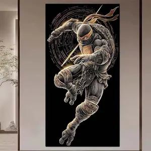 1 DIY diamond painting kit, 5D diamond art set, DIY decoration, Ninja Turtles action Anime Design diamond painting kit with full round diamonds, mosaic, diamond art, DIY art home decor, Wall Art Painting, suitable for Christmas.