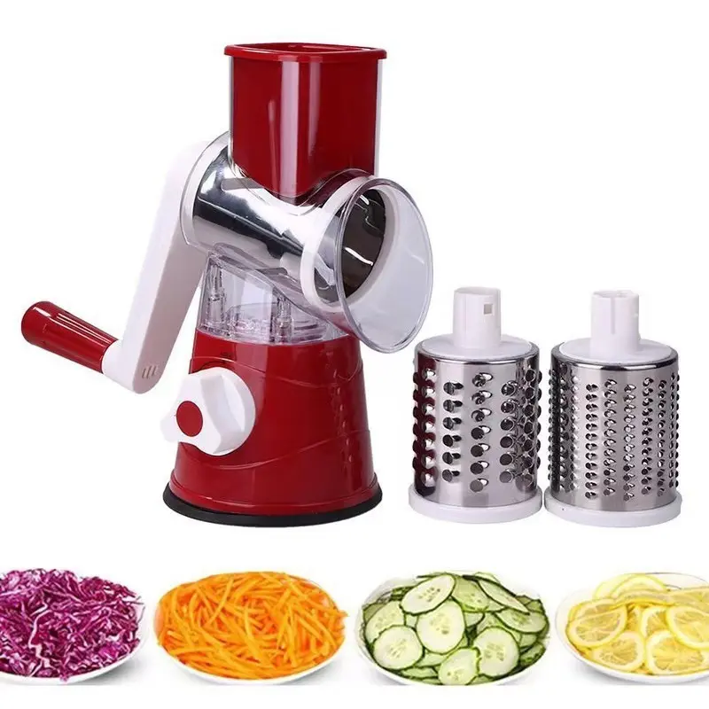 Stainless Steel Kitchen Utensils Multi-Function Rotary Blade Mandoline Slicer - Hand Crank Chopper, Grater for Potatoes, Vegetables, Thick
