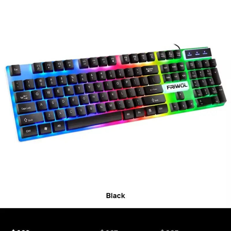 Computer gaming keyboard and mouse and combo wired