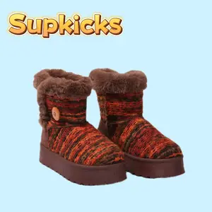 New trendy and versatile women's boots, winter thick-soled anti-snow boots, lined snow boots