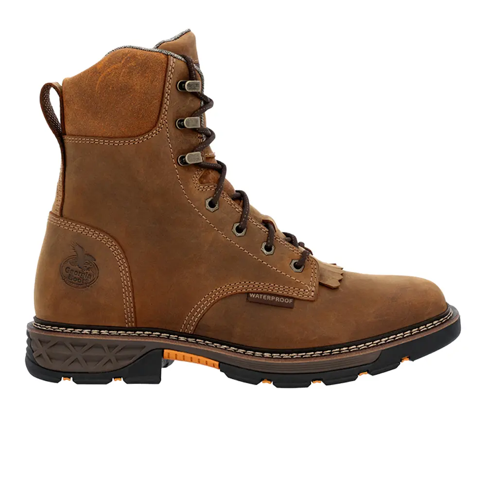 Georgia Boots Mens Carbo-Tec Flx 8 Inch Waterproof Alloy Toe  Work Safety Shoes Casual - Brown