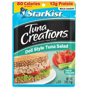 Tuna Creations Deli Style Tuna Salad Pouch (3 oz - 1 Pack) Wild Caught, High Protein Shelf Stable Seafood, Gluten Free, Soy Free, No Draining, Ready to Eat for Salads and Sandwiches