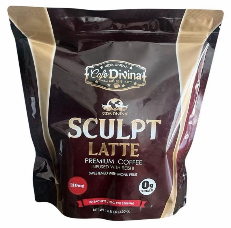Scuplt Latte Premium Coffee Infused with Reishi 210g Sweetened with Monk Fruit Beverage Perfume No Sugar Added