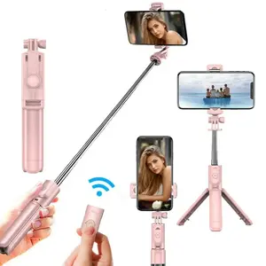 Portable Telescopic Selfie Stick Tripod Remote Control, Lengthen Selfie Stick, 360° Bluetooth Selfie Tripod Stand, Universal Wireless Selfie Tripod, Summer Outdoor Accessories, Selfie Accessories Compatible with iPhone Samsung Smartphones Cellphone