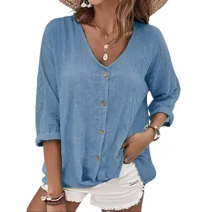 Women’s V-Neck Loose Fit Tee Soft Casual Short Sleeve Top, Flowy Everyday Basic, Lightweight & Breathable Summer Shirt, Effortless Chic Streetwear.