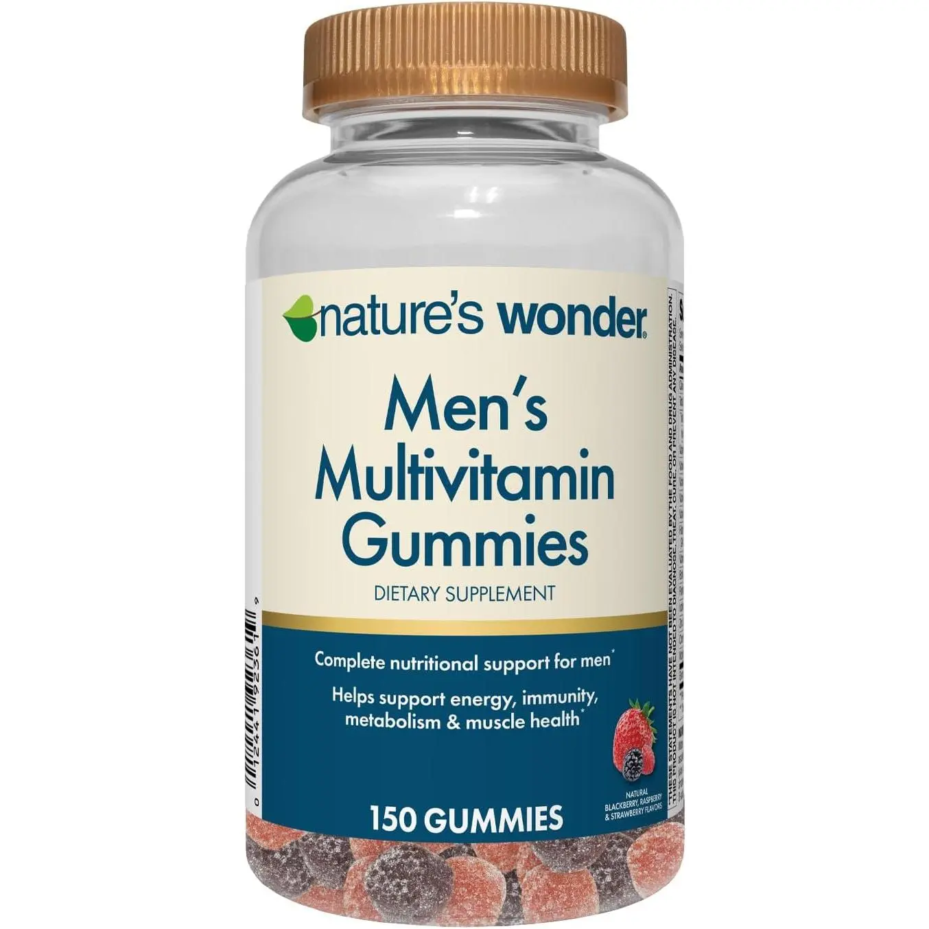 Men's Multivitamin Gummies, Supports Immune Health, Energy, Metabolism and Muscles with Vitamins A,C,D,B6,B12, 150 Men's Daily Multivitamin Gummies, 75 Day Supply