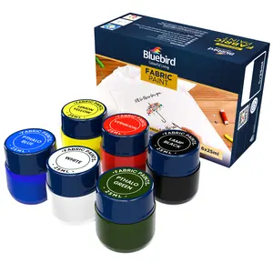 Bluebird 6-Pack Fabric Paint, Primary Colors, 0.85 Fl Oz each, Permanent Fabric Paints for Clothes