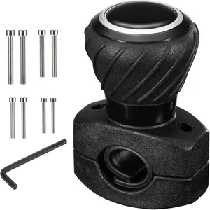 Steering Wheel Knob, Universal   Knob Power Handle Spinner Fit for Steering Wheel, , Semi , Forklifts, , Boat, and Golf Cart  Black