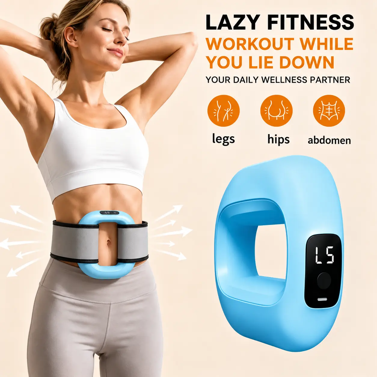 Vibration Fascia Ring - Cordless Rechargeable Quiet Core Training Vibration Trainer, Adjustable Daily Fitness Device with Breathable Strap for Home, Office Use, Fascia Release, Calorie Burn