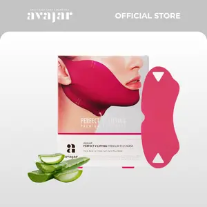 avajar Perfect V Lifting Premium Plus Mask 5 Sheets | Hydrogel Face Slimming & Firming Band for Jawline, Double Chin Reducer, V-Line Contour, Hydrating & Lifting Sheet Mask with Collagen, Caffeine & Aloe Vera