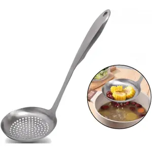 Cooking Skimmer Slotted Spoon, Heavy Duty Mesh Stainless Steel Colander Spoon Ladle Strainer for Cooking n Frying,  Pasta Scoop Strainer Spoon