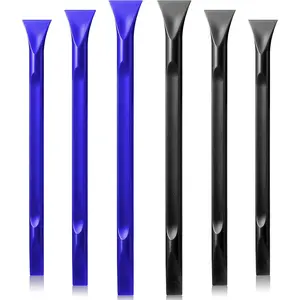 6 count Non-Scratch Plastic Scraper Tool Carbon Fiber Plastic Scraper Multi-Purpose Cleaning Scraper Tool for Cleaning Small and Narrow Spaces, Glass, Label, Stickers, , , Etc.(Blue, Black)