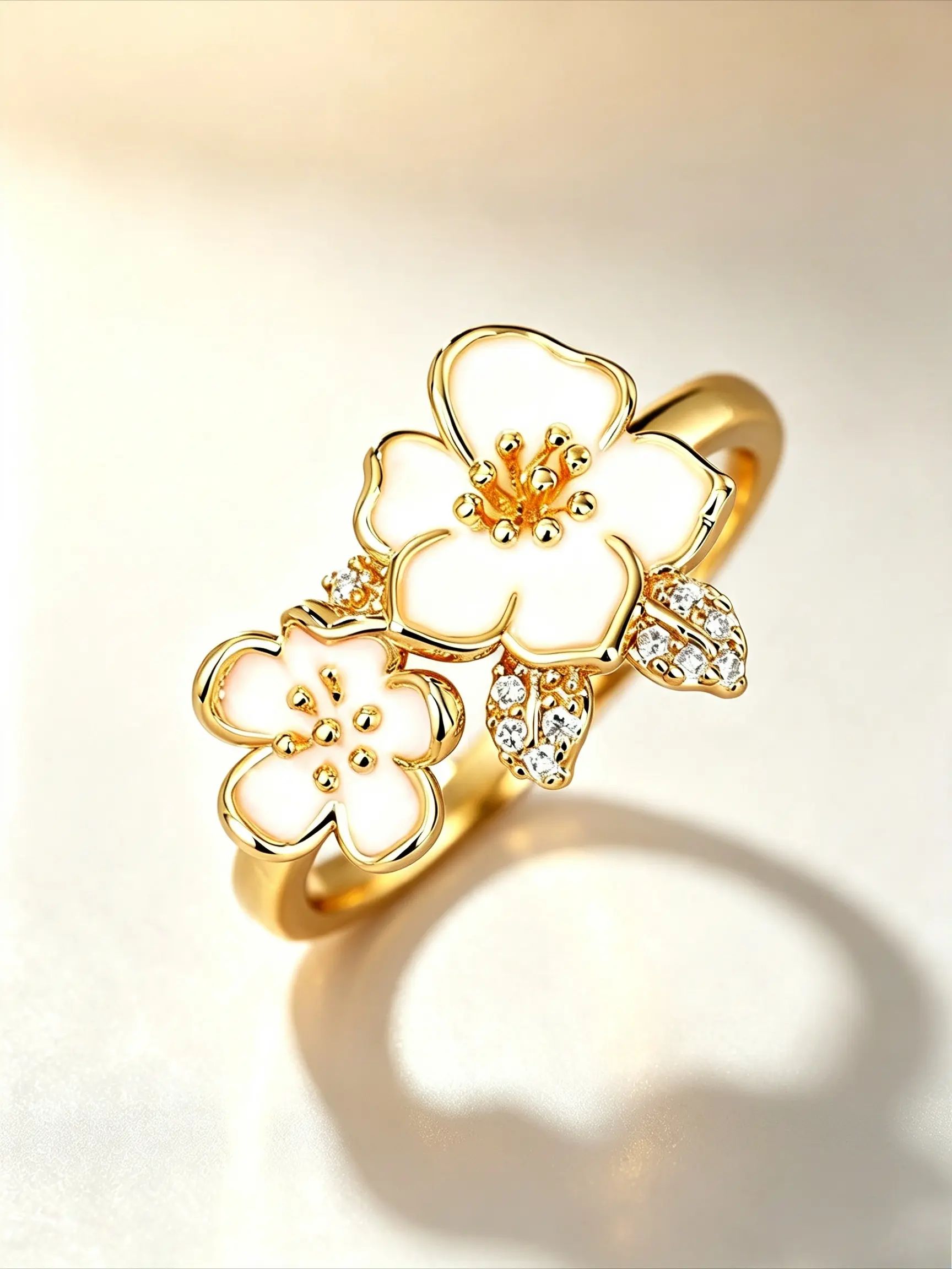 Flower Design Rhinestone Decorated Ring, Metal Rings, Copper Statement Ring, Exquisite Fashion Copper Rings Jewelry, Casual All-match Accessories for Party, Daily Clothing Decoration, Holiday Gifts