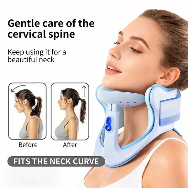 POSTURE AURA 5th Gen Adjustable Neck Support Brace, 4-Point Chin Support Posture Corrector for Phone, Desk Work, Study & Reading