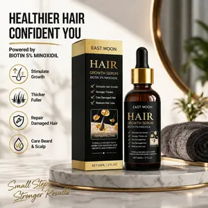Scalp Care Hair Serum with Biotin, Nourishing Hair & Beard Oil for Men & Women, Lightweight Daily Hair Care Essence for Thicker-Looking Hair, 60ml