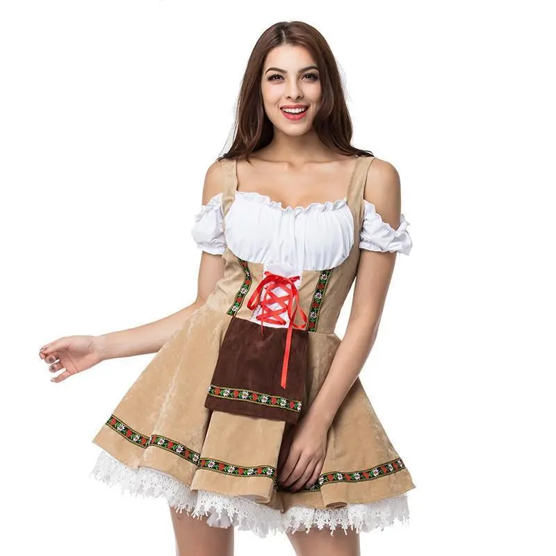 Women's German Bavarian Traditional Dirndl Dress, Lady's Oktoberfest Beer Festival Costume, Women's Clothes for Themed Event Attire