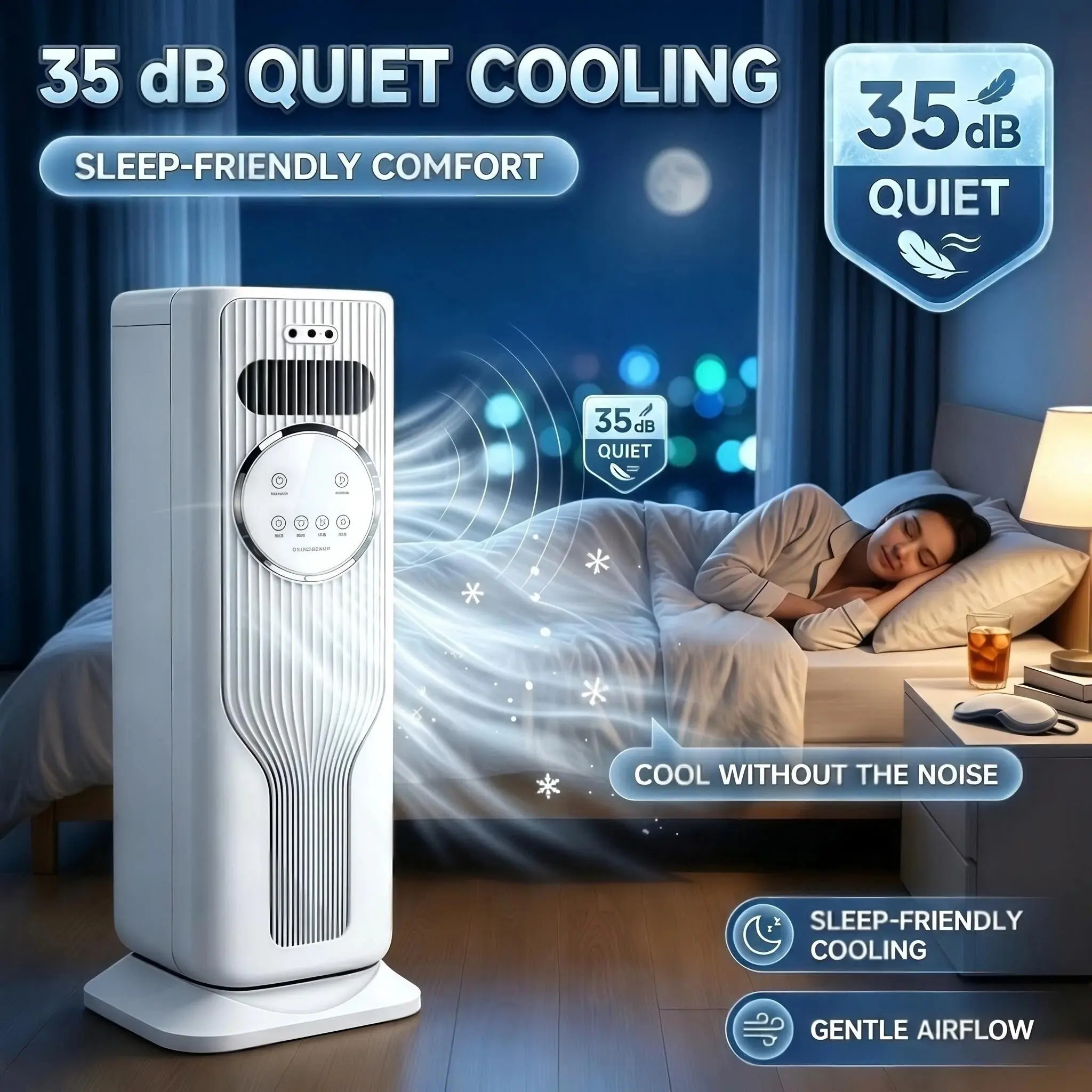2026 New Arrival 12000BTU Portable Air Conditioner - Ice Crystal Air Cooler Fan（Water & Ice）Ultra Quiet Fast Cooling Mobile AC, Smart 24H Timing Energy Efficient, Suitable for Bedroom Office Living Room, Summer Comfort Cool All Day, TikTok Mid Year Sale