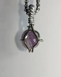 Hand-Crafted Wire-Wrapped Amethyst Pendant Unique Calming Energy Statement Style Limited Edition One-of-a-Kind Accessory
