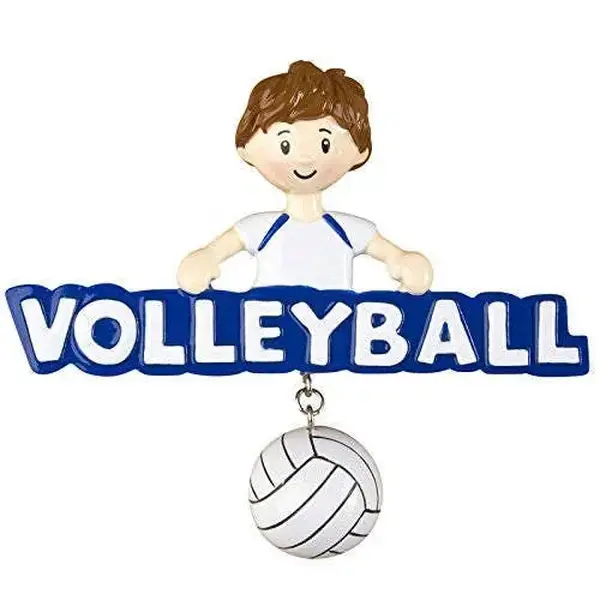 Volleyball boy personalized christmas tree ornament