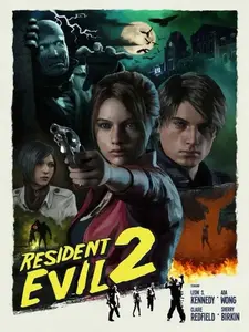 Resident Evil 2 Video Game Poster - NO FRAME