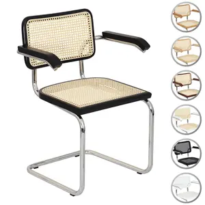 Marcel Breuer Cesca Cane Cantilever Armchair – Chrome Frame (Made in Italy)