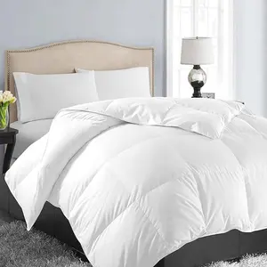 Queen Size Down Alternative Comforter - Quilted Duvet Insert for All, Soft Lightweight with Corner Tabs, Summer Winter Warm Bedding, White 88*88 Inches