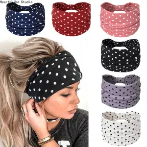 Women's 6PC Solid Color Wide-Edge Cotton Sweat-Absorbent Yoga Headbands, Fashion Turban Bandage Hair Accessories for Sports & Outdoor Activities, Headband