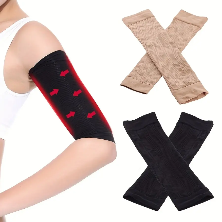 3 Pairs Upper Arm Compression Sleeves, Shaping & Tightening Fitness Arm Sleeves, Arm Shaper for Sports Training and Daily Slimming