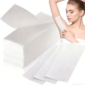 50 Sheets Disposable Waxing Paper Strips, Non-Woven Fabric Depilatory Cotton Pads, Professional Home Waxing Body Hair Removal Supplies